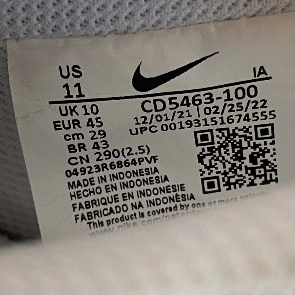 Nike Court Vision Next Nature Mens Sneakers Shoes 11 Triple White Leather NEW - Picture 10 of 10